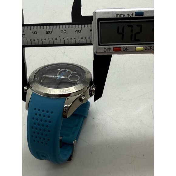 Quiksilver Chronograph Watch The Fifty 50 Multi Dial Silver Tone Case Turquoise - Picture 4 of 6
